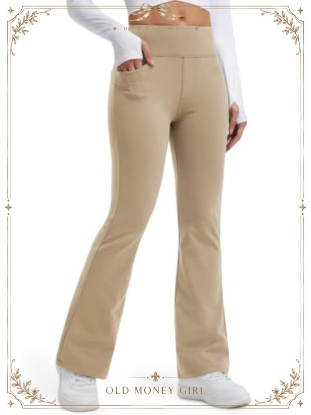 Fleece Lined Flared Leggings Thermal High Waisted Bootcut Yoga Pants